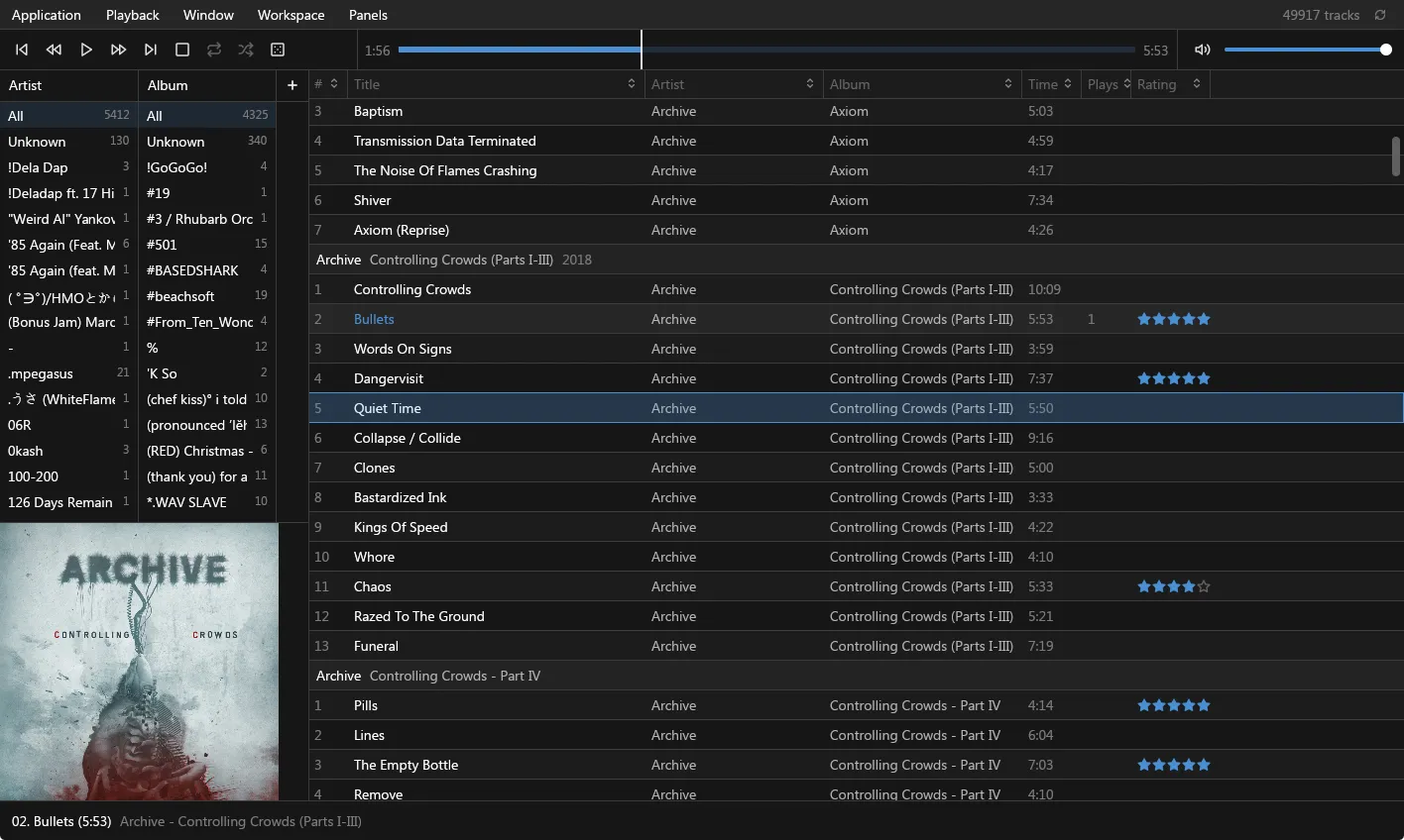 The Foobar workspace in rox